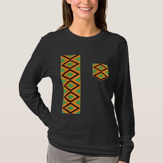 Kente Cloth Sash And Pocket Ethnic Pride Kente Afr Tシャツ (正面)