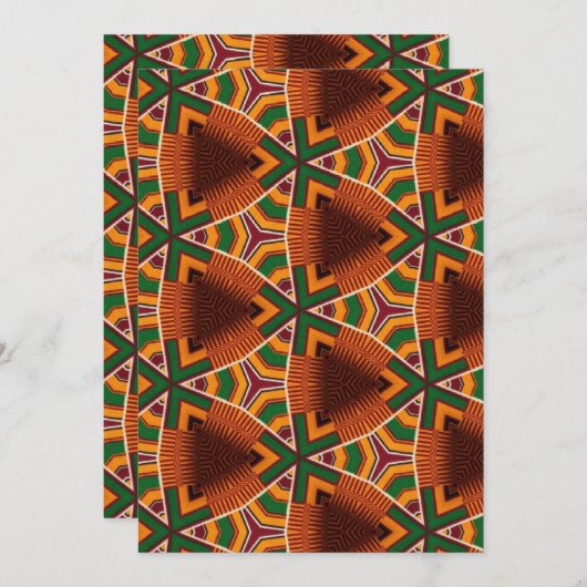 Kente Geometric Afrocentric 招待状 (正面/裏面)