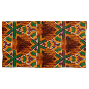 Kente Geometric Kwanza Afrocentricピローケース 枕カバー