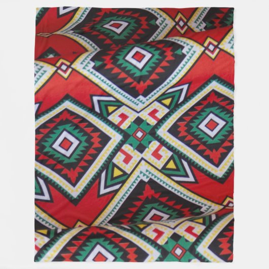 Kente Geometric Tapestry フリースブランケット (正面)
