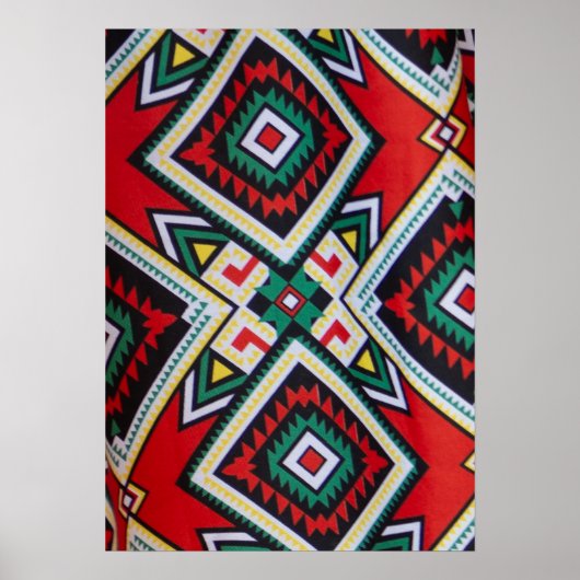 Kente Geometric Tapestry ポスター (正面)