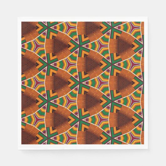 Kente Geometrics Kwanzaa Afrocentric スタンダードランチョンナプキン (正面)