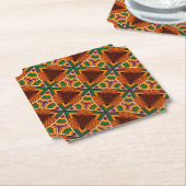Kente Geometrics Kwanzaa Afrocentric ペーパーコースター (アングル)