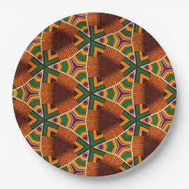 Kente Geometrics Kwanzaa Afrocentric ペーパープレート