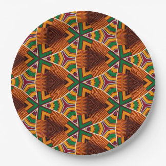 Kente Geometrics Kwanzaa Afrocentric ペーパープレート