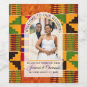 Kente Photo Custom Name WEDDING  ワインラベル (シングルラベル)