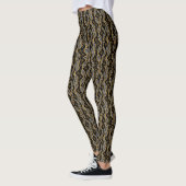 Kente Womens Fashion Black & Gold Leggings レギンス (左)