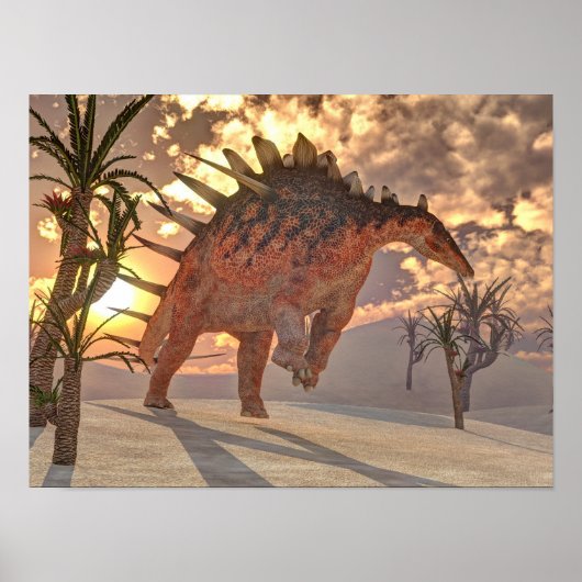 Kentrosaurus dinosaur - 3D render ポスター (正面)