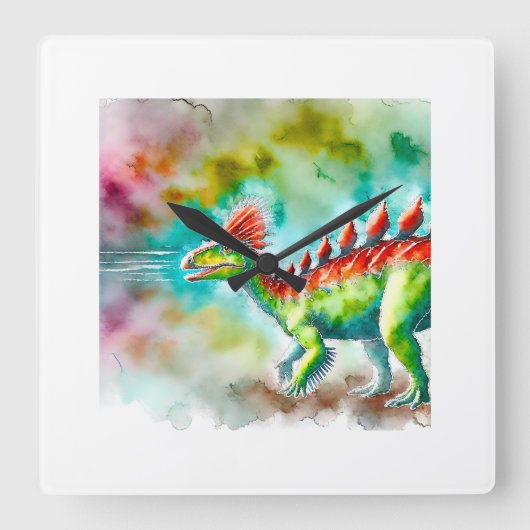 Kentrosaurus in Light 300824AREF116 - Watercolor スクエア壁時計 (正面)