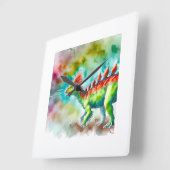Kentrosaurus in Light 300824AREF116 - Watercolor スクエア壁時計 (傾斜)