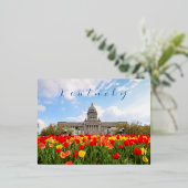 Kentuckyポストカードとフランクフォート州キャピタル。 箔シーズンポストカード (立ち正面)