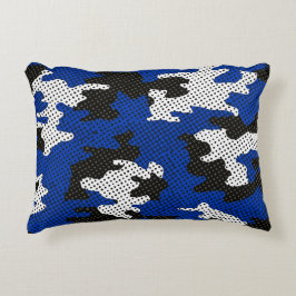 Kentucky Blue White Classic Camo Pattern アクセントクッション