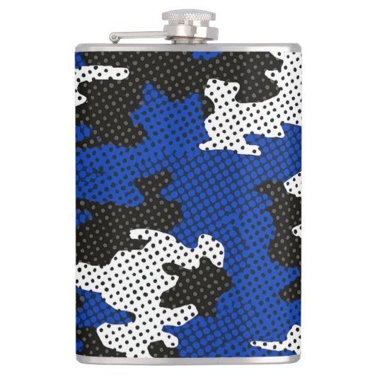 Kentucky Blue White Classic Camo Pattern フラスク (正面)