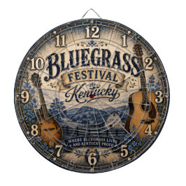 Kentucky Bluegrass Festival Music Farmhouse Decor ダーツボード