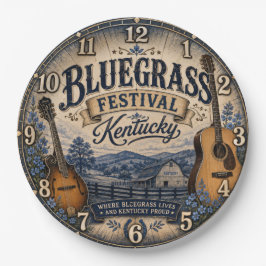 Kentucky Bluegrass Festival Music Farmhouse Decor ペーパープレート