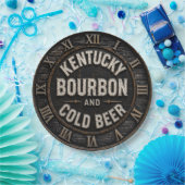 Kentucky Bourbon & Cold Beer Rustic Bar Decor  ペーパープレート (パーティー)
