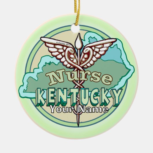 Kentucky Caduceus Nurse セラミックオーナメント (正面)