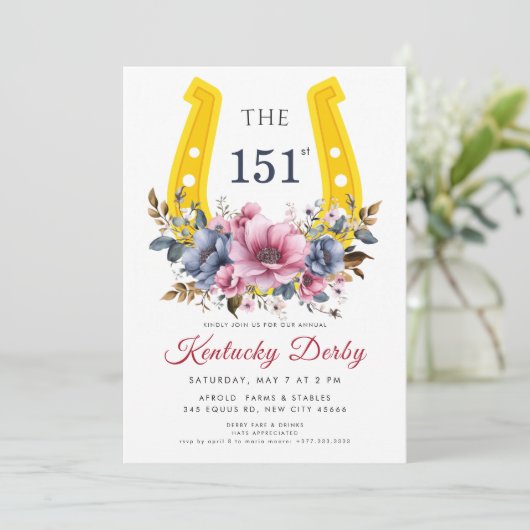 Kentucky Derby 151st Invitation with Horseshoe 招待状 (スタンド正面)