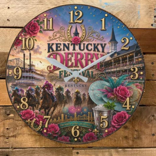Kentucky Derby Festival ラージ壁時計