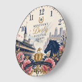 Kentucky Derby Festival Horse Racing Decor ラージ壁時計 (傾斜)