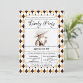 Kentucky Derby Hat Party Invitation Elegant Derby  招待状 (スタンド正面)