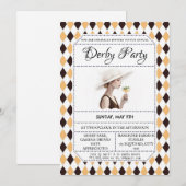 Kentucky Derby Hat Party Invitation Elegant Derby  招待状 (正面/裏面)