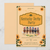 Kentucky Derby Party Invitation Horse Racing Derby 招待状 (正面/裏面)