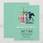 Kentucky Derby Party Invitation Mint Julep Derby H 招待状 (正面/裏面)