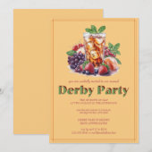 Kentucky Derby Party Invitation Mint Julep Drink H 招待状 (正面/裏面)