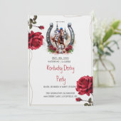 Kentucky Derby Party Invitation Roses Horseshoe Ho 招待状 (スタンド正面)