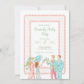 Kentucky Derby Party Invite, Watercolor Design 招待状 (正面)