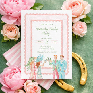 Kentucky Derby Party Invite, Watercolor Design 招待状