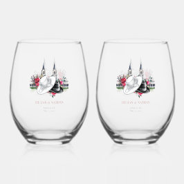 Kentucky Derby Spires Wedding Bridal Shower Gift ステムなしワイングラス