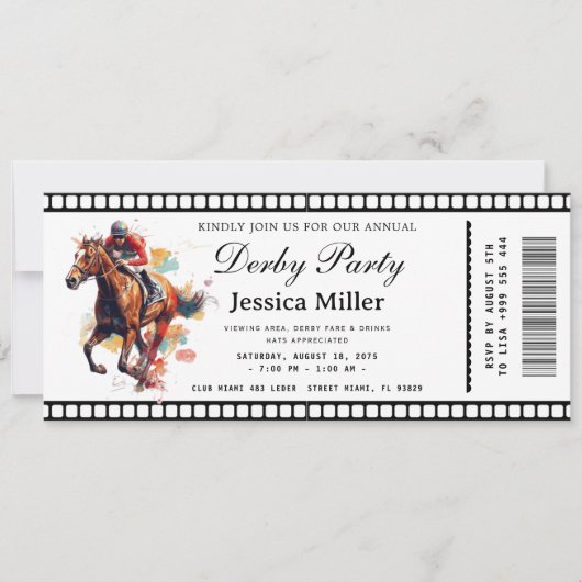 Kentucky Derby Ticket Invitation 招待状 (正面)