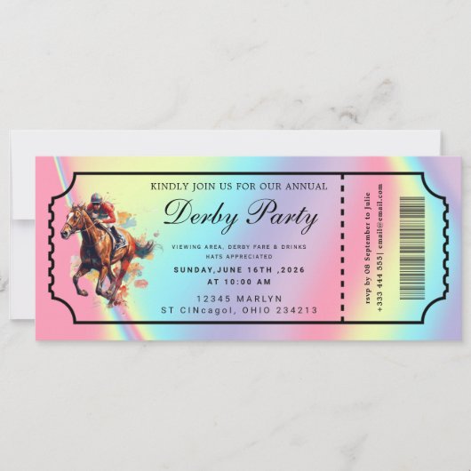 Kentucky Derby Ticket Invitation 招待状 (正面)