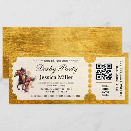 Kentucky Derby VIP Ticket Invitation 招待状 (正面/裏面)