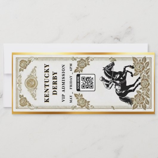 Kentucky Derby VIP Ticket Invitation Template 招待状 (正面)