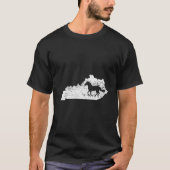 Kentucky Map Horse Kentucky Thoroughbred Tシャツ (正面)