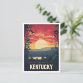 Kentucky USA Art Vintage Illustration Travel ポストカード (スタンド正面)
