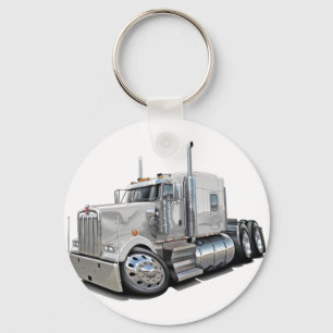 Kenworth w900の白のトラック キーホルダー