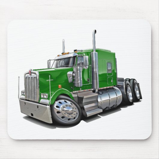 Kenworth w900の緑のトラック マウスパッド (正面)