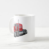Kenworth w900の赤のトラック コーヒーマグカップ (正面左)