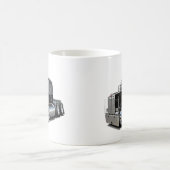 Kenworth w900の黒いトラック コーヒーマグカップ (中央)