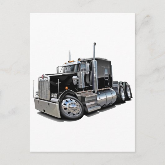 Kenworth w900ブラックトラック ポストカード (正面)