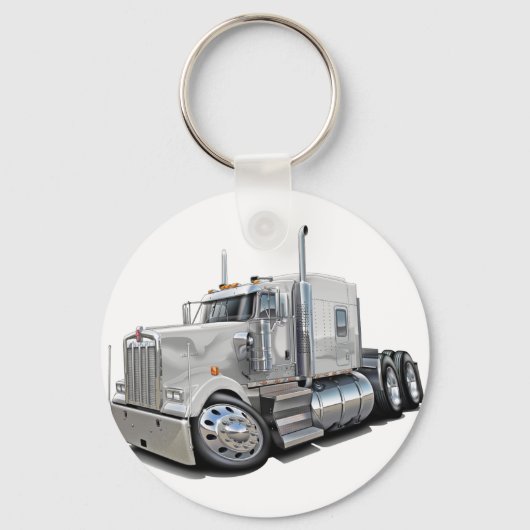 Kenworth w900ホワイトトラック キーホルダー (正面)