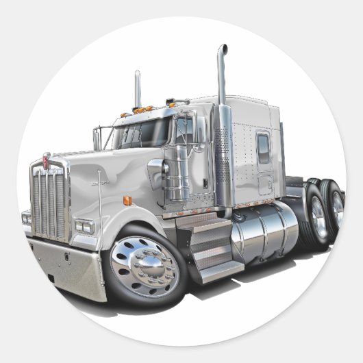 Kenworth w900ホワイトトラック ラウンドシール (正面)