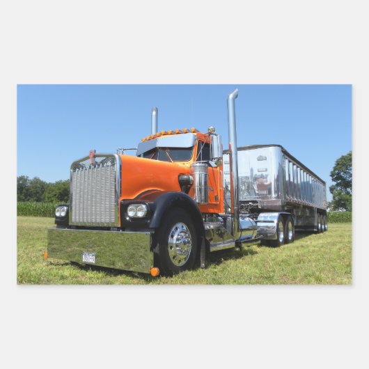 Kenworth W900Aダンパーステッカー 長方形シール (正面)