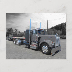 Kenworth W900Aフラットベッドポストカード ポストカード