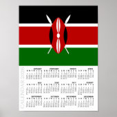 Kenya 2026 Calendar, Large, Kenyan Flag ポスター (正面)