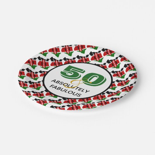 KENYA 50と絶対に素晴らしいお祝い ペーパープレート (アングル)